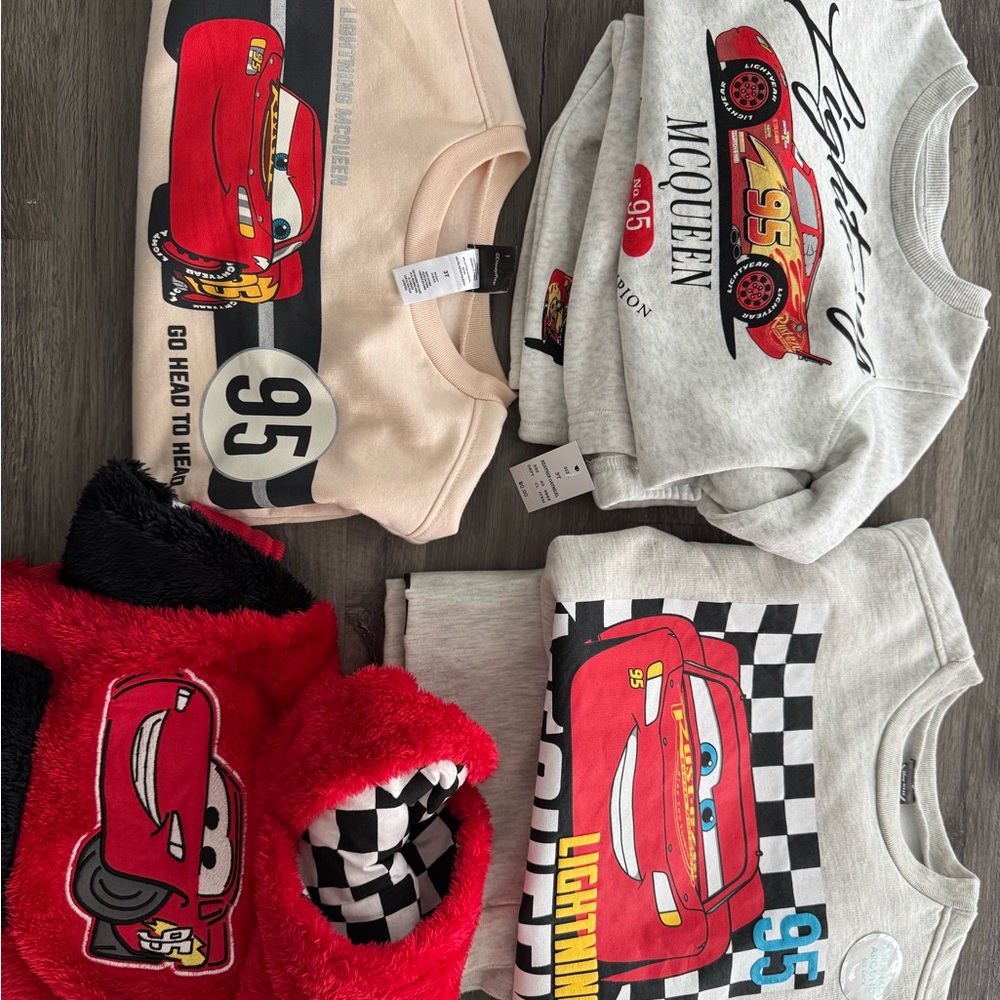Disney Cars Lightning McQueen Sweatshirt Collection - Red, Gray, Cream